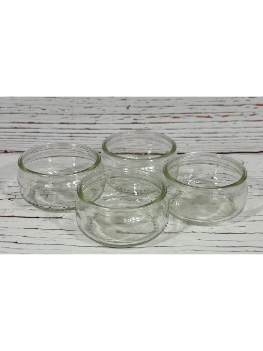 Clear Glass Dessert Ramekins Round Bowls 3.25” Set of 4 Condiments Or Prep Gü